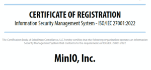 snapshot of ISO certificate for MinIO